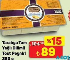 TARABYA TAM YAĞLI DİLİMLİ TOST PEYNİRİ 350 G TARABYA TAM YAĞLI DİLİMLİ TOST PEYNİRİ 350 G
